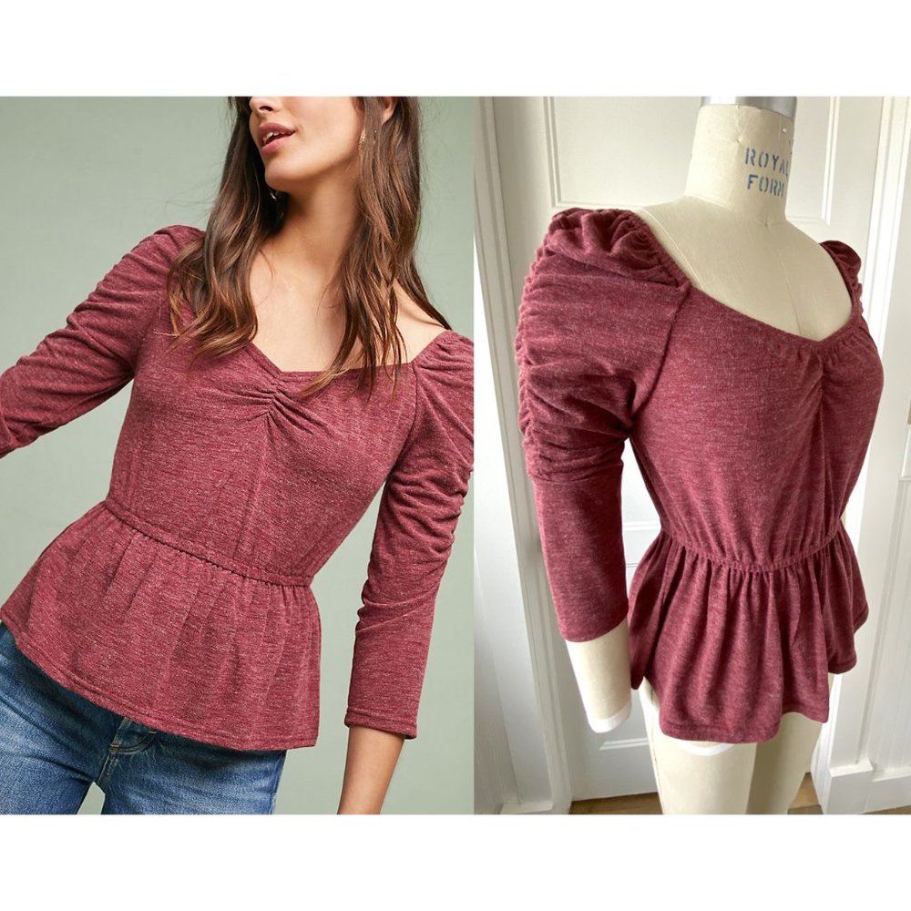 NWOT ANTHRO Moon River ‘Loveland’ Peplum top